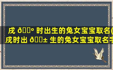 戌 🌺 时出生的兔女宝宝取名(戌时出 🐱 生的兔女宝宝取名字)